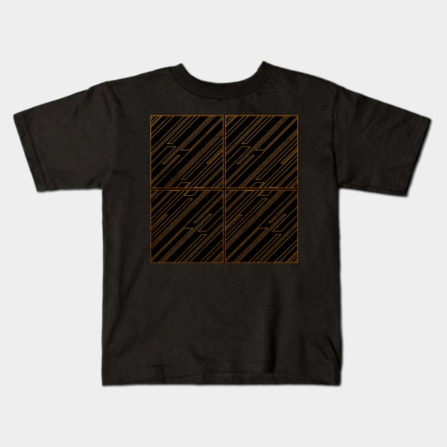 Art Deco Golden Lines Kids T-Shirt by Tobe_Fonseca